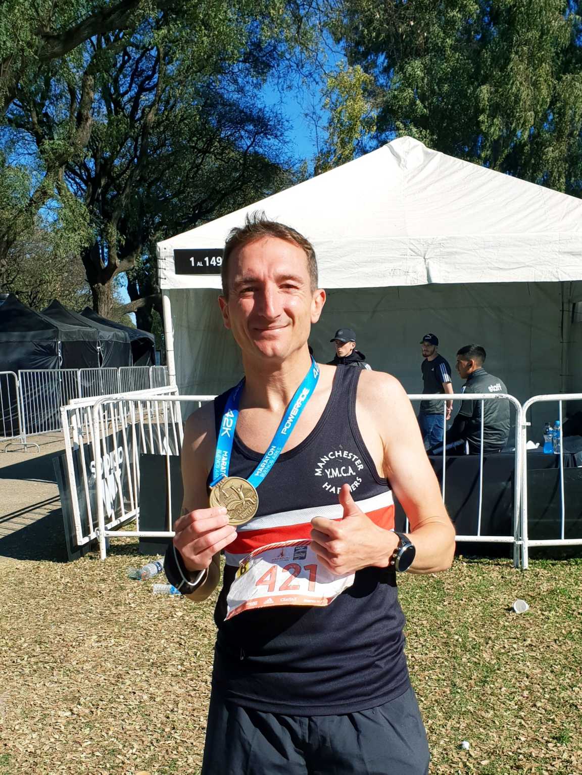 Craig Jones with his Buenos Aires marathon finisher's medal